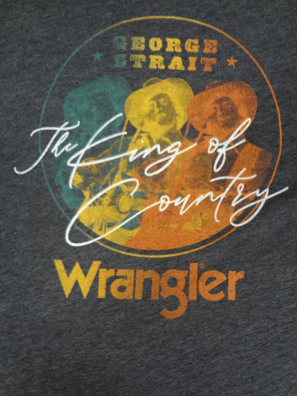 WRANGLER GEORGE STRAIT THE KING OF COUNTRY - GRAY LARGE WOMENS T-SHIRT L885